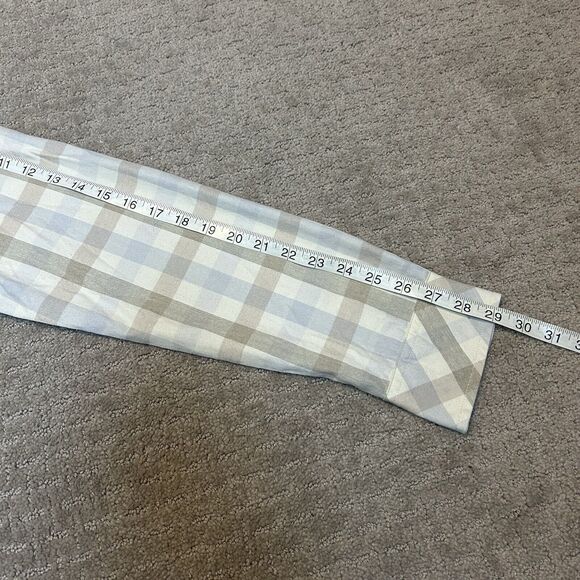 LL Bean Shirt Womens Medium Tan White Flannel Snap Front Casual Outdoor Normcore - Picture 13 of 13